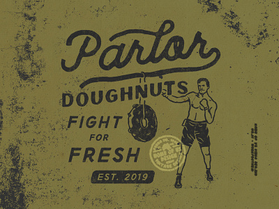 Parlor Doughnuts badge design boxing design doughnuts dust old poster t shirt design vintage
