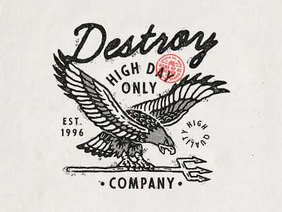 Destroy Company badge design badges branding handdrawn logo old t shirt design typography vector vintage vintage badge