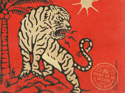 TYGR Sushi badge design bali illustration sushi tiger vintage design