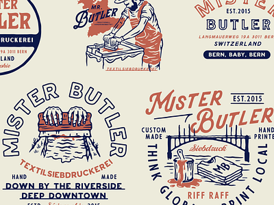 Mister Butler badge design badges branding design handdrawn illustration typography vector vintage vintage badge vintage design