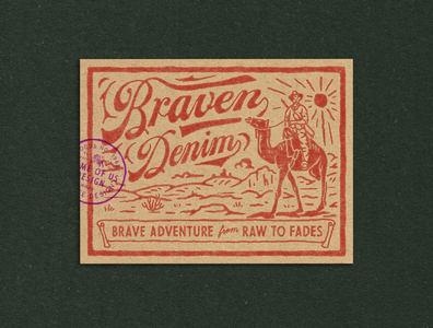 Braven Denim badge design branding denim denim design illustration vintage