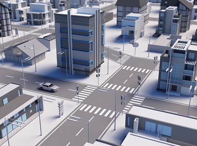 Smart Car in a Smart City 3d animated video building city corporate video company illustration infrastructure road smart smart car smart city streets town transfer transport vehicle
