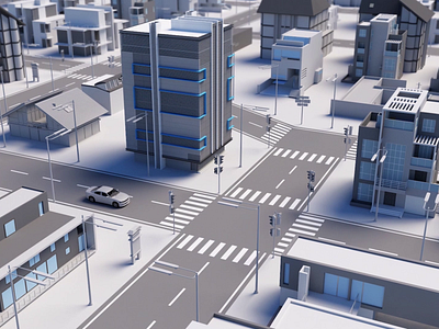 Smart Car in a Smart City 3d animated video building city corporate video company illustration infrastructure road smart smart car smart city streets town transfer transport vehicle