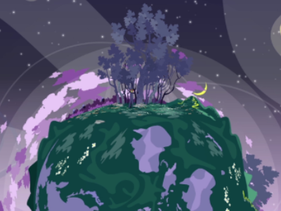 The Earth for Girl Crush "Anything For You" Animated Music Video background darvideo earth illustration moon planet space stars tree world