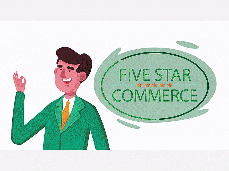Five Star Commerce Explainer Video animated explainer video animated marketing videos animated video animated video company animated video production animated videos for business best corporate videos best explainer videos 2019 communication corporate video company corporate video production graphic designer jump map of usa mid level specialist project manager star team winks