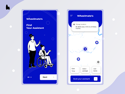 Wheelmate's assistant colors design disabled healthcare illustration typography ui uidesign ux ux design vector