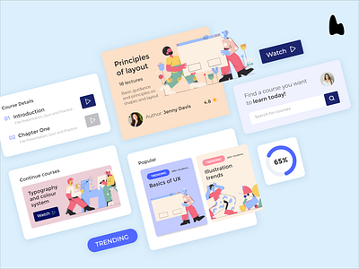 Online Courses Concept UI Elements