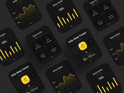 Sleep Tracker App app apple apple watch colors creative design ui uidesign ux ux design vector watch