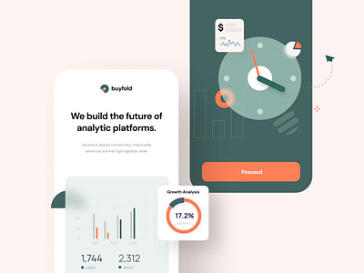 Buyfold: Mobile App Screens creative creative agency data analysis data visualization mobile app mobile app design mobile ui onboard onboarding splash splashscreen ui ux ui design uidesign