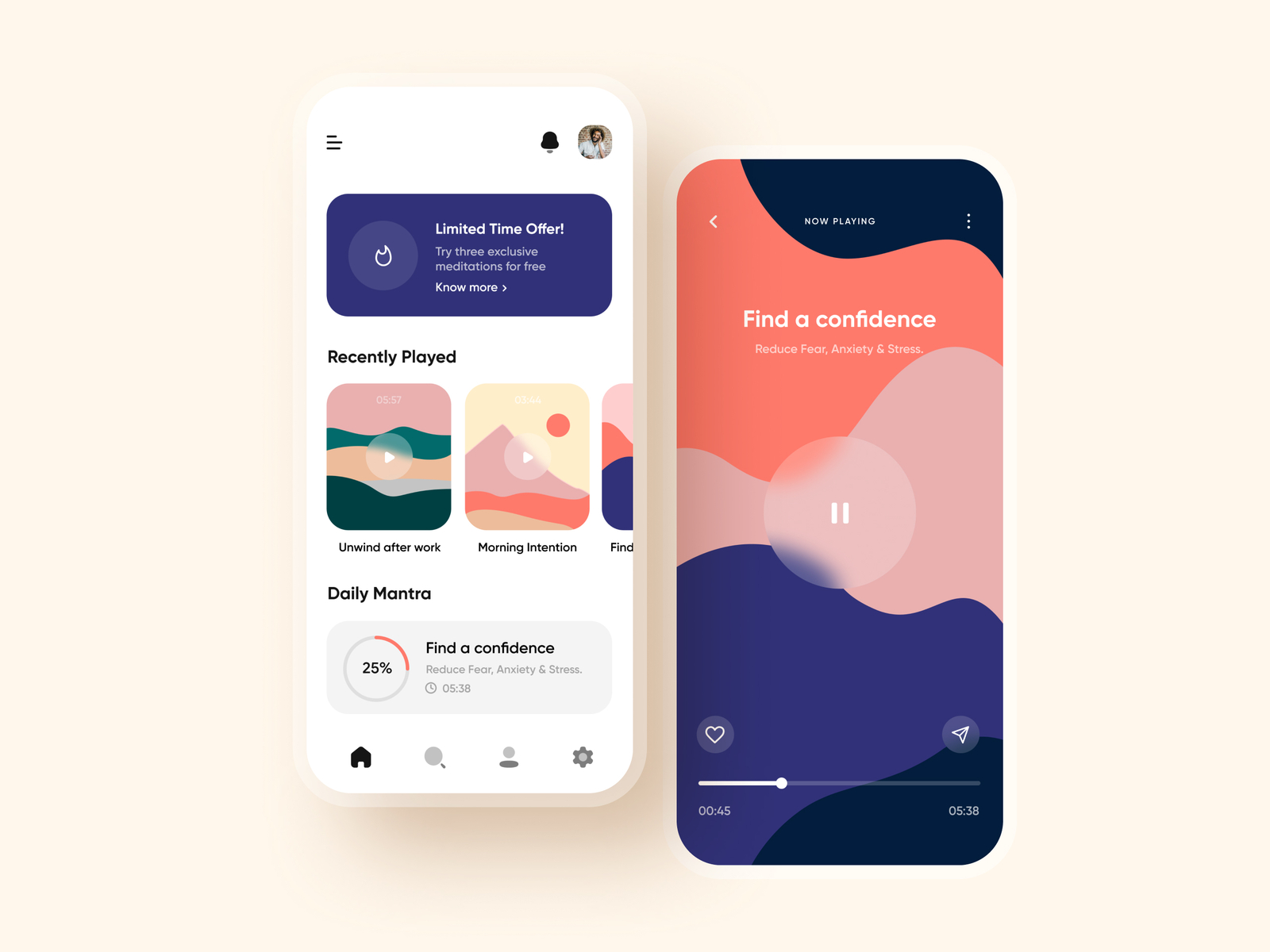 Meditation app concept by Salt Design Studio on Dribbble