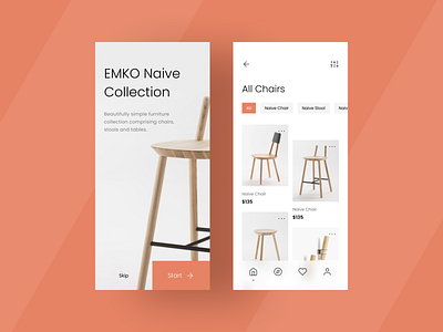 Furniture App app colors creative design flat minimal ui uidesign ux ux design