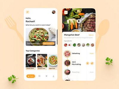 Recipe app design app branding colors creative creative agency food recipe app uidesign ux ux design vegetables