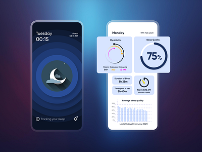 Sleep Tracker app design colors creative creative agency design sleep app sleepapp sleeptracker ui ui design uidesign ux vector web