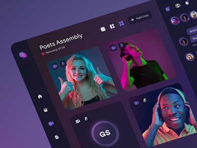 Video Calling application design app colors creative creative agency creativity dark app dark mode dark theme design icon minimalism minimalist uidesign uiuxdesigner ux ux design uxdesign web