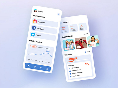 Social Media Management App design