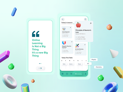 e-Learning App Concept 3d branding colors creative creative agency design education educational edutech elearning graphic design lessons management online school tracking ui uidesign vector