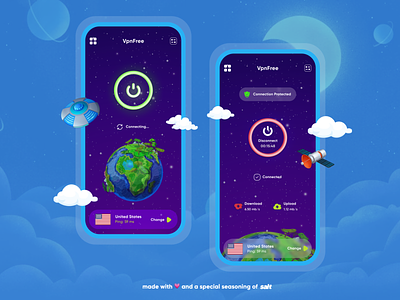 VPN App Concept app appdev appdevelopment branding colors connect creative creative agency design graphic design logo mobileui ui uidesign vector vpn