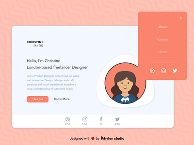 Designer Portfolio Web Design colors creative creative agency design designer business card hello dribbble pastel color portfolio uidesign ux design vcard