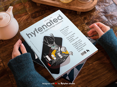 Hyfen Magazine Concept Design branding colors cover design creative creative agency design hello dribbble hyfenstudio illustration logo magazine new brand feel typography vector