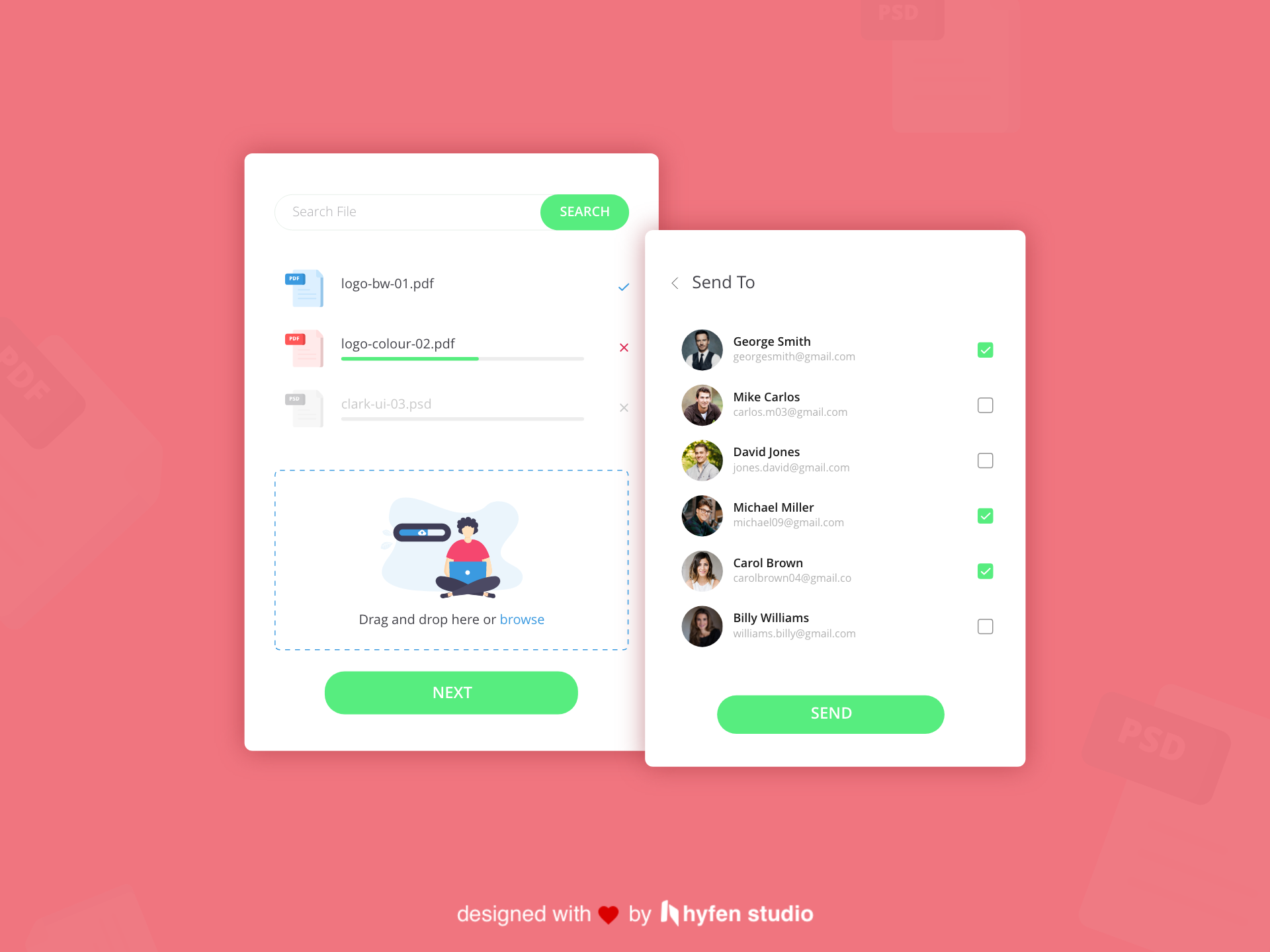 File Sharing UI by Salt Design Studio on Dribbble