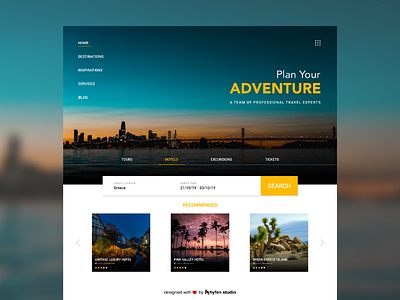 Travel website Concept.