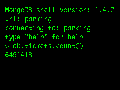 A lotta parking tickets database mongo
