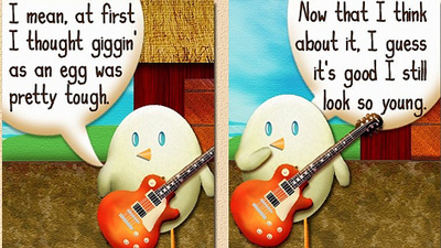 Hot Wing, the Littlest Blues Chicken cartoon character comic illustration