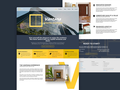 The Vantana Experience construction design furniture home page interior design landing page minimal ui web design website