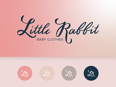 Little Rabbit branding colors cursive handlettering lettering logo logo design logotype