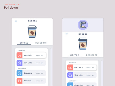 The pull down animation app design coffee coffeeshop daily ui icon illustration interaction interaction animation interaction design minimal mobile pull down refresh ui ui design vector