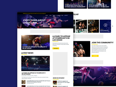 Everything about Lucha Libre ads branding desktop fighter home page landing page lucha libre luchador mexican mexican culture news news page newsfeed photography ui ux web design website wrestling