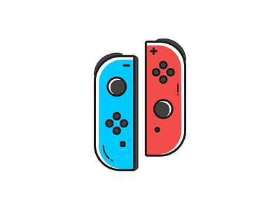 Nintendo Switch console controller design fun game icon illustration minimal nintendo nintendo switch playoff sticker mule switch vector