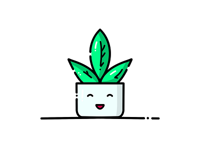 Happy little plant 🌿😊 art color cute cuteplant doodle dribbble fun happy icon illustration leaves nature plant smile sticker vector