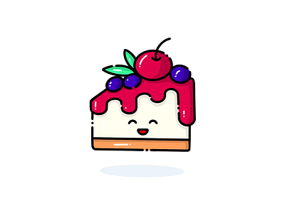 Cheesecake🍰😋 art cake cheesecake color cute dessert doodle dribbble food fun happy icon illustration procreate smile sticker vector