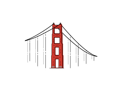 Golden Gate Bridge | SFO bridge golden gate bridge icon illustration minimal san francisco sfo sticker