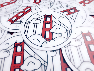 Stickers | Golden Gate Bridge | SFO bridge golden gate bridge icon illustration minimal print san francisco sfo sticker