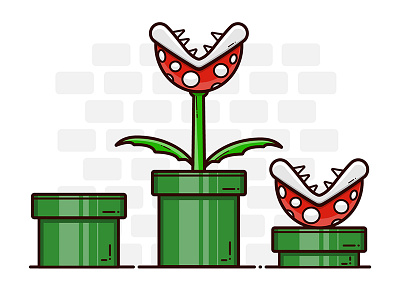 Super Mario Series | Pipes and Piranha character design fun game illustration mario nintendo pipe piranha plant super mario vector