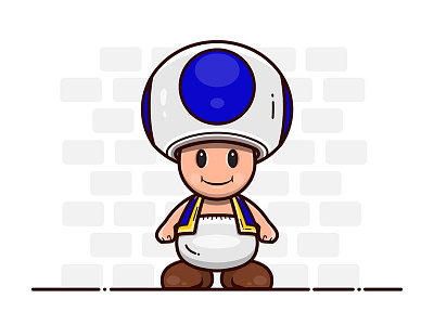 Super Mario Series | Blue Toad blue character design fun game illustration mario nintendo super mario toad vector