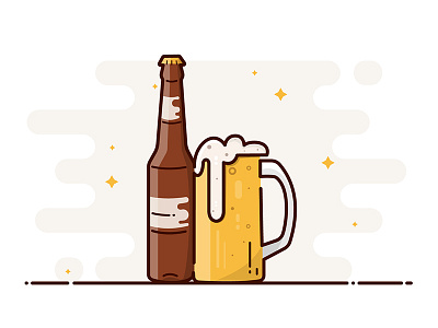 Happy Weekend!! beer friday glass icon illustration vector weekend