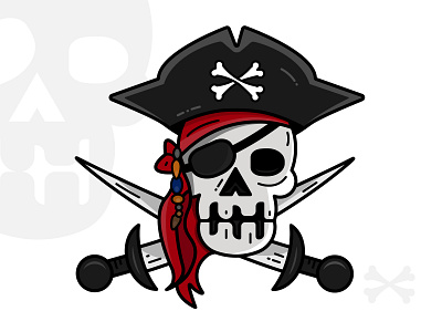 Aye Captain!! 💀🎃 captain design fun halloween icon illustration pirates skull sticker sticker mule vector