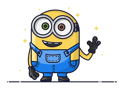Bob | The Minion blue design fun illustration minion minions vector yellow