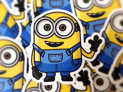 Stickers | Bob The Minion blue design fun icon illustration minion minions sticker stickermule vector yellow