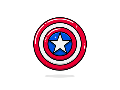 Captain America Shield captain america coaster contest design fun illustration marvel playoff rebound shield star sticker sticker mule superhero vector
