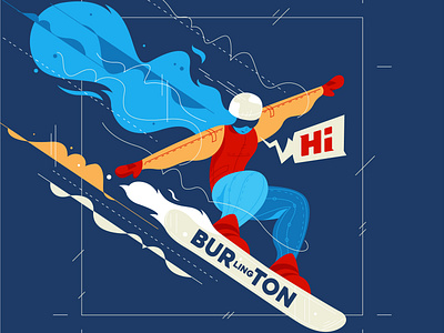 Burton Boarder art girl illustration snowboard vector vermont winter sports woman