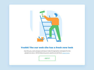 Time to have a fresh new look design illustraion minimal notification overlay redesign