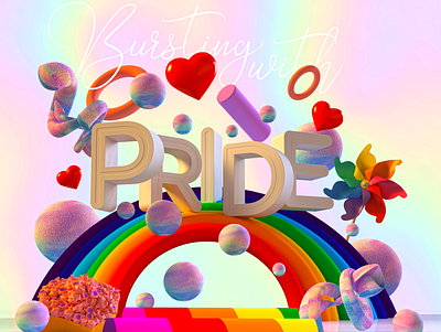 Pride Month 3d 3d artist 3dart adobe adobedimension colours confetti design happy illustration pride pride 2020 pride flag pridemonth