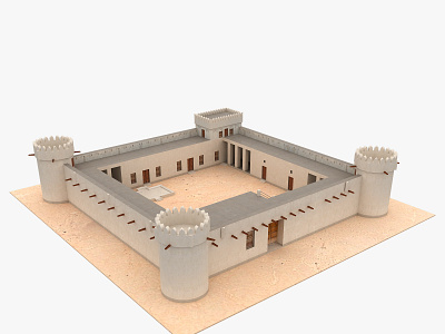 Al Koot Fort 3D Model Qatar 3dmodel antique architecture building castle city cityscape fortress historic landmark lowpoly medieval towngate war