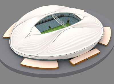 Al Janoub Stadium 3d model Qatar 3d architecture building city cityscape euro game landmark sport stadium