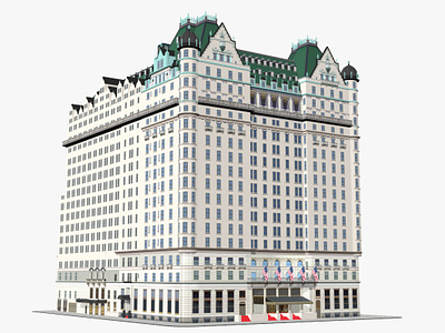 The Plaza Hotel New York Low Poly 3D model architecture brooklyn bridge brooklyn nyc building city cityscape landmark manhattan new york nyc plaza skyscraper the plaza hotel usa