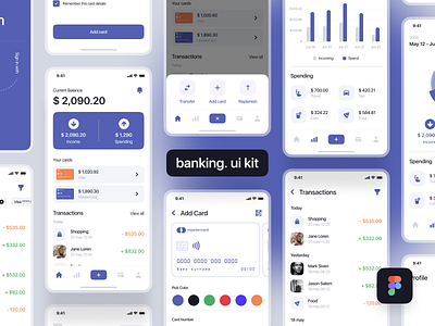 Banking. ui kit fintech fintech app gumroad kit8 mobile mobile app mobile app design mobile design mobile ui ui design ui kit ui kit design ui kits ui8 ui8net uiux